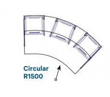 Circular 45° - R1500 Worktops, 3 modules, D1050 lowered(W-630).