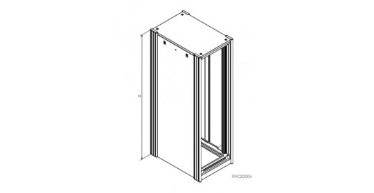 Knürr Dacobas® 19” Cabinet Type B, Width 600 mm Without front door, D 870 mm. (Mobile).