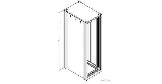Knürr Dacobas® 19” Cabinet Type C, Width 600 mm without front door, D 870 mm (Stationary).