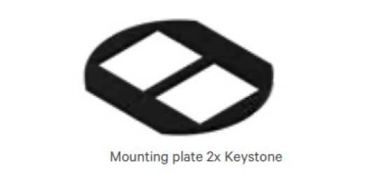 Knürr-Dicon Mounting plate 2x Keystone.