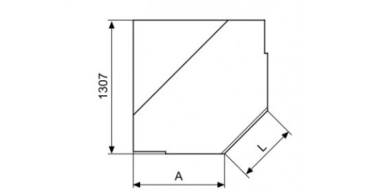 Knürr Elicon® Trapezoid Corner (A900, L600).