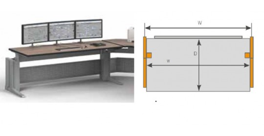 Knürr Elicon® VC-E Working Surfaces Linear (W- 1200, H- 800).