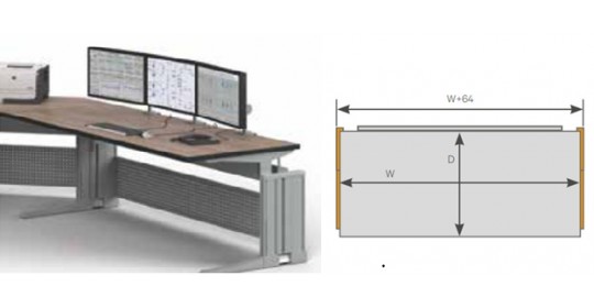 Knürr Elicon® VC Working Surfaces Linear (W- 1600, H- 800).