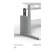 Electric height adjustment side section, left.