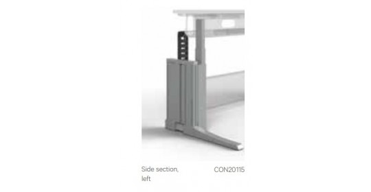 Electric height adjustment side section, left. Electric height adjustment side section, left.