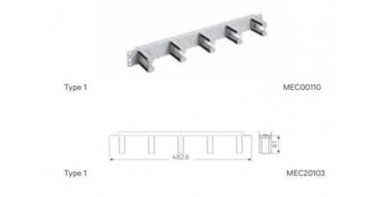 19” cable routing plate, 1 RU.