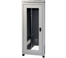 Door Front Glass Rack 24U D600 - RAL7035