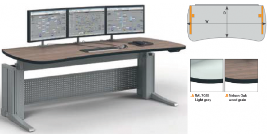 ELICON VC-E _ Electronically Height Adjustable _ Curved Console _ W1400xD800mm
