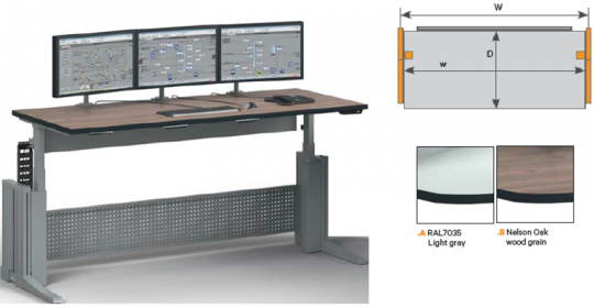 ELICON VC-E _ Electronically Height Adjustable _ Linear Console _ W1200xD800mm