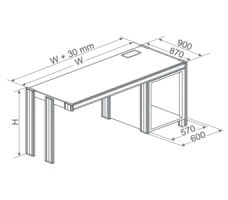 Compact Computer Desk With Extra Deep Workspace And Right Cabinet