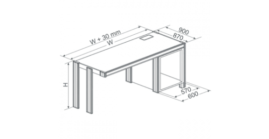 Compact Computer Desk With Extra Deep Workspace And Right Cabinet