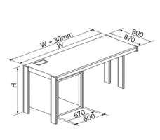 Deep Computer Workstation With Left Storage Drawer Cabinet