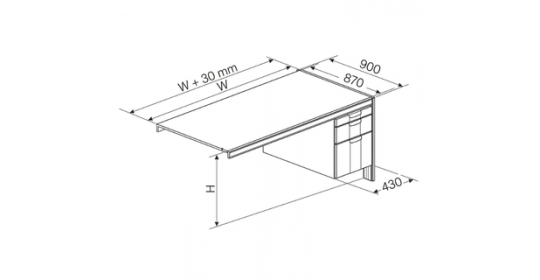 Modular Add-On Desk With Right Drawer Cabinet & Cable Management Modular Add-On Desk With Right Drawer Cabinet & Cable Management
