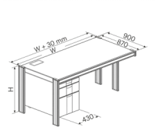 Ergonomic Computer Workstation Desk With Built-In 3 Left Drawers(W1710,H750)