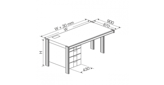 Ergonomic Control Room Desk 150 + 300 mm With Left Drawer Pedestal(W1710,H750) Ergonomic Control Room Desk 150 + 300 mm With Left Drawer Pedestal(W1710,H750)
