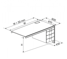 Ergonomic Side Workstation and Right Desk Pedestal Ergonomic Side Workstation and Right Desk Pedestal