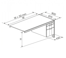 Ergonomic Add-On Workspace Desk With Integrated right Storage Cabinet