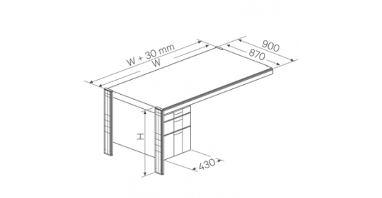 Extra Deep Extension Desk With Left Storage Cabinet Extra Deep Extension Desk With Left Storage Cabinet