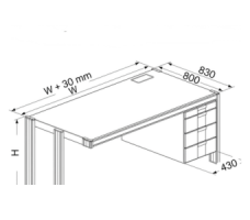 Ergonomic Workstation Desk With Built-In Three Side Drawers Ergonomic Workstation Desk With Built-In Three Side Drawers