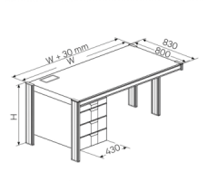 Ergonomic Workstation Desk With Left Pedestal And Open Leg Room Ergonomic Workstation Desk With Left Pedestal And Open Leg Room