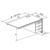 Left Drawer Side Desk Module With Built-In Cable Routing