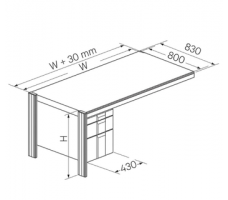 Left Drawer Add-On Work Desk With Under-Table Cable Management Left Drawer Add-On Work Desk With Under-Table Cable Management