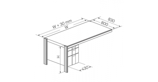 Left Drawer Add-On Work Desk With Under-Table Cable Management Left Drawer Add-On Work Desk With Under-Table Cable Management