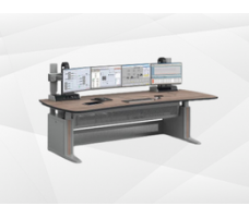 Curved Control Room Desk with Under Table Device Module.