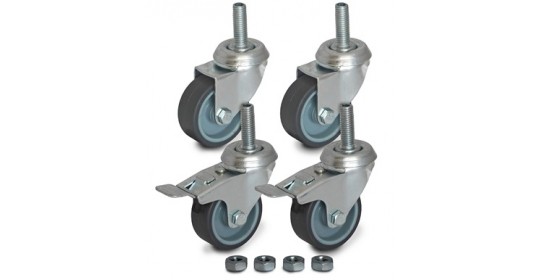 Castors 4pcs/set, M10 Single Point Fix, Freestanding -250Kg.