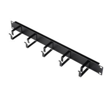 1U 19" Cable Management Panel 5 Rings – Black. 1U 19" Cable Management Panel 5 Rings – Black.