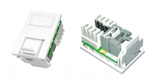 Module Euro Angled RJ45 CAT5E High Proof.