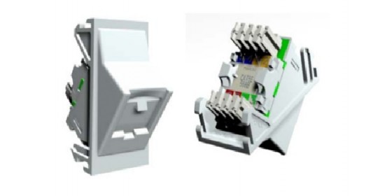 Module Euro Angled RJ45 CAT6 High Proof.