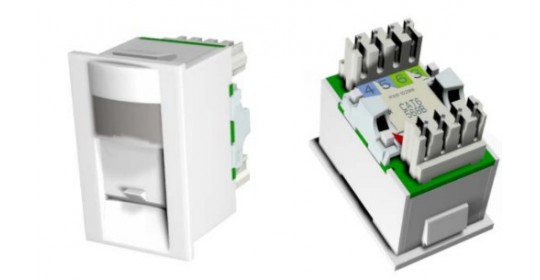 Module Euro RJ45 CAT6 Zeta Comp. Compliant With Logo.