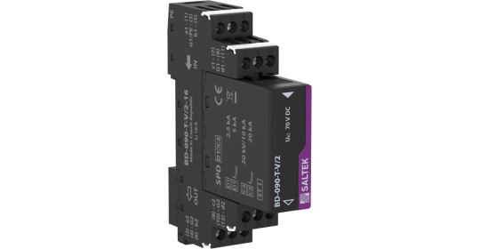 Lightning current arrester for two 2-core signalling lines, max. 70 V.