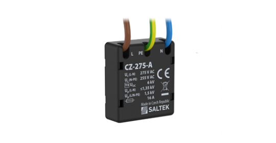 Module with surge protection for additional installation, acoustic fault signalling.