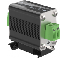 Two-stage surge protection for analog telephone line and xDSL.