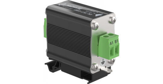 Two-stage surge protection for analog telephone line and xDSL.