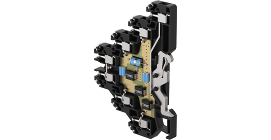 Surge protection for 2-core signalling networks, terminal block with screw terminals, 12 V DC, max. 0.5 A