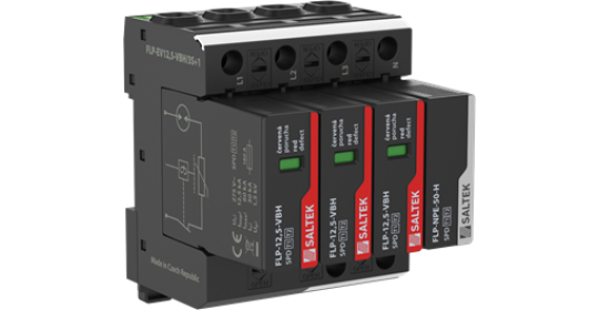 Combination of lightning current and surge arrester 3+1 for three-phase 50 kA