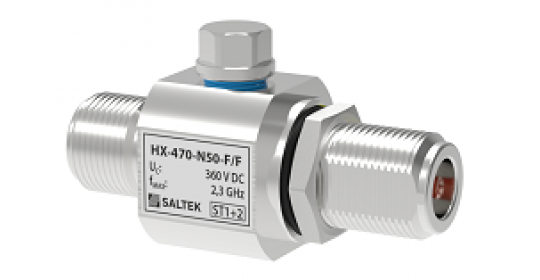 Lightning current arrester for coaxial line, 360 V DC