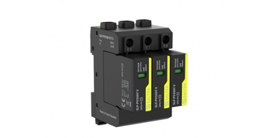 Surge arrester for PV systems (both poles), up to 700 V DC.