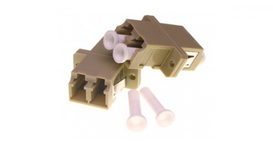 FO Adapter LC-LC Dpx MM Ceramic/Flange - Beige