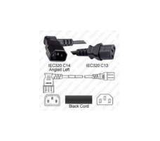 Powercord IEC 60320 C14 Plug Left To C13 10a/250V 18/3- 6Ft