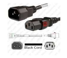 Power Cord IEC320 C14 Plug To C13 WS-Lock 10a/250V  17/3 SJT- 3Ft
