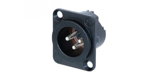 Chasis Mount 3PIN Male XLR Solder Cups, Black Metal Housing. Chasis Mount 3PIN Male XLR Solder Cups, Black Metal Housing.