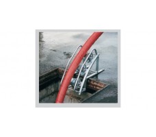 Galvanised triple roller guide for manholes
