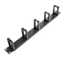 Cable Management 1U 19" Metal Panel W/5 Rings PVC BK-Webb.