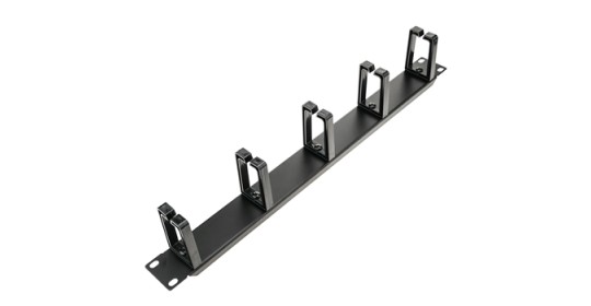 Cable Management 1U 19" Metal Panel W/5 Rings PVC BK-Webb.
