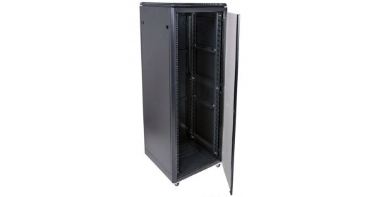 Cabinet Network 42U W600D800 W/4Fan+cast+SP W/o Door-9005. Cabinet Network 42U W600D800 W/4Fan+cast+SP W/o Door-9005.