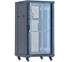 Cabinet Server 27U W800D1000 W/4Fan+cast+SP W/o Doors-9005.